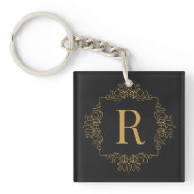 Elegant Decorated Golden SF Monogrammed