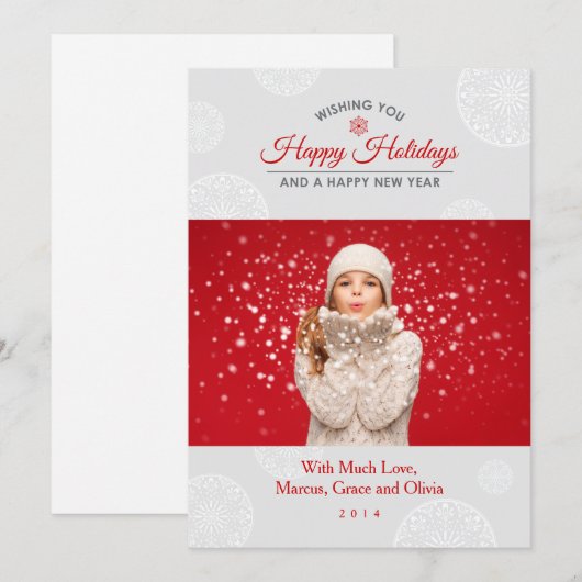 Elegant Decorated Holiday Photo Card Groupon Feestdagenkaart (Voorkant / Achterkant)
