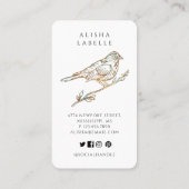 Elegant  decoratief geblazen vogel Logo zwart Visitekaartje (Achterkant)