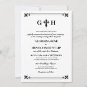 Elegant decoratief kruis monogram traditioneel kaart (Voorkant)