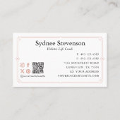 Elegant Decoratief Lijst Vrouwelijke Bloemen Roos Visitekaartje (Achterkant)