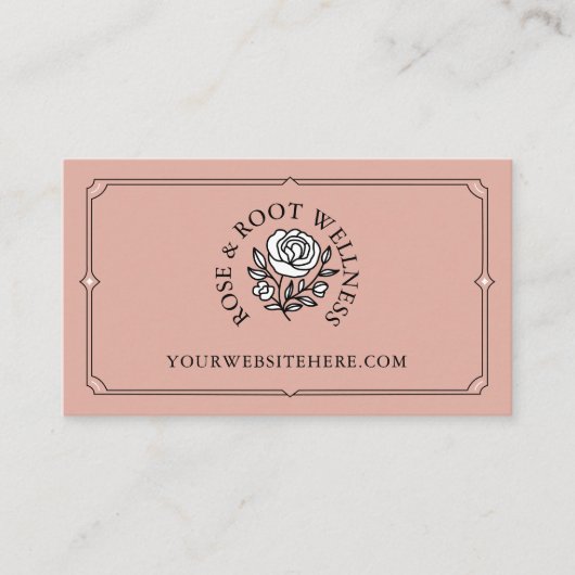 Elegant Decoratief Lijst Vrouwelijke Bloemen Roos Visitekaartje (Voorkant)