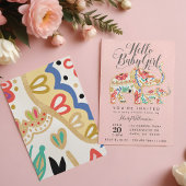Elegant Decorative Elephant Baby shower Invitation Kaart