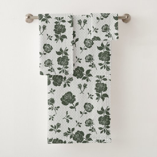 Elegant decorative floral patterned  bad handdoek (Insitu)