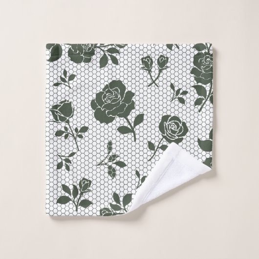 Elegant decorative floral patterned  bad handdoek (Wasdoekje)