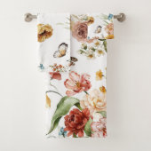 Elegant decorative floral patterned towel set bad handdoek (Insitu)