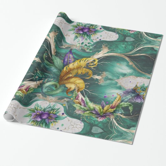 Elegant Decorative Mardi Gras Cadeaupapier (Uitgerold)