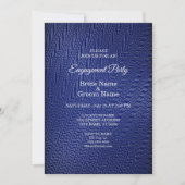 Elegant Decorative Navy Blue Verloving Invitation Kaart (Voorkant)
