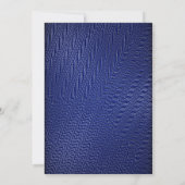 Elegant Decorative Navy Blue Verloving Invitation Kaart (Achterkant)