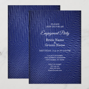 Elegant Decorative Navy Blue Verloving Invitation Kaart