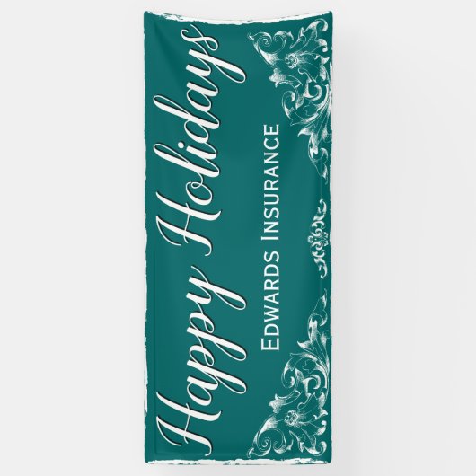 Elegant decorative White Border Holiday Banner (Verticaal)