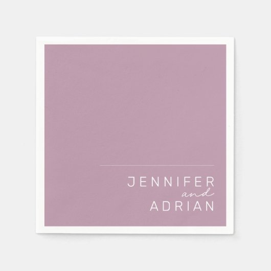 Elegant Deegal Minimal Paars Modern Wedding Napki Servet (Voorkant)