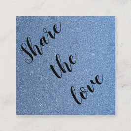 Elegant deel de liefde glitter blauwe lucht aanbevelingskaartje