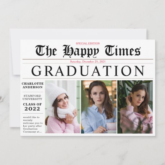 Elegant Deel je nieuws 3 Fotogradatie Partij Kaart (Voorkant)