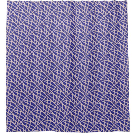 Elegant Deep Blue Beige Abstract Douchegordijn (Voorkant)