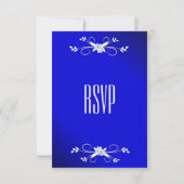 Elegant Deep Blue en Black RSVP met Menu (Achterkant)