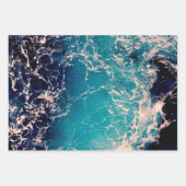 Elegant Deep Blue Ocean Waves Achtergrond Inpakpapier Vel (Voorkant 3)