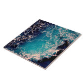 Elegant Deep Blue Ocean Waves Achtergrond Tegeltje (Zijkant)