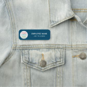 Elegant Deep Blue & White: Business Logo Medewerke Naamplaatje (In situ)