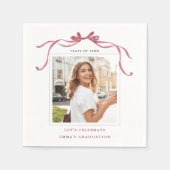 Elegant Deep Blush Ribbon Bow Graduation Photo Servet (Voorkant)
