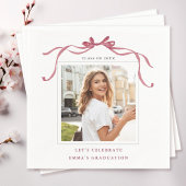 Elegant Deep Blush Ribbon Bow Graduation Photo Servet
