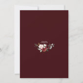 Elegant Deep Burgundy Blush Flowers Gold Wedding Kaart (Achterkant)