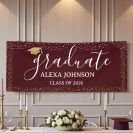 Elegant Deep Burgundy Class Of 2026 Graduate Spandoek