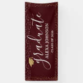Elegant Deep Burgundy Class Of 2026 Graduate Spandoek (Verticaal)