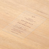 Elegant Deep Burgundy Classic Wedding Acryl Uitnodigingen (Laagn)