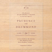 Elegant Deep Burgundy Classic Wedding Acryl Uitnodigingen (Voorkant)