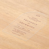 Elegant Deep Burgundy Classic Wedding Acryl Uitnodigingen (Laagn)