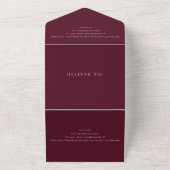 Elegant Deep Burgundy Classic Wedding All In One Uitnodiging (Buitenkant)