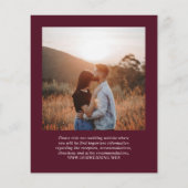 Elegant Deep Burgundy Classic Wedding Invitation Flyer (Achterkant)