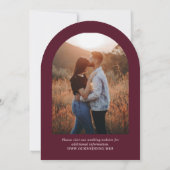 Elegant Deep Burgundy Classic Wedding Kaart (Achterkant)