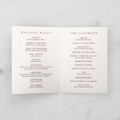 Elegant Deep Burgundy Classic Wedding Programma (Binnen)