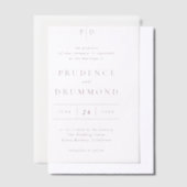 Elegant Deep Burgundy Classic Wedding Vellum Uitnodigingen (Offset)