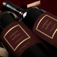 Elegant deep burgundy gold wedding personalized