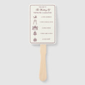 Elegant Deep Burgundy & Ivory Wedding Program  Handwaaier (Voorkant)