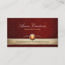 Elegant Deep Cherry Damask Pattern Jewelry Visitekaartje