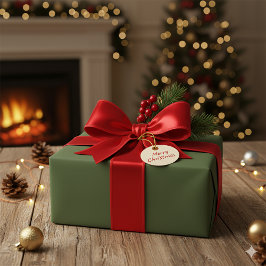 Elegant Deep Forest Green Christmas Gift Paper Cadeaupapier