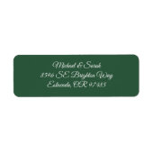 Elegant Deep Forest Green Return Address Etiket (Voorkant)