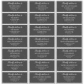 Elegant Deep Gray Wedding Guest Address Labels (Voorkant)