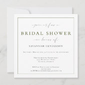 Elegant Deep Green Bridal Shower Classic Kaart (Voorkant)