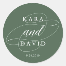 Elegant Deep Green en White Calligraphy Wedding