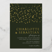 Elegant Deep Green Photo Wedding Persoonlijk Folie Uitnodiging (Voorkant)