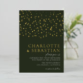 Elegant Deep Green Photo Wedding Persoonlijk Folie Uitnodiging (Staand Voorkant)