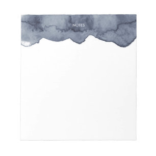 Elegant Deep Grey Waterverf Splash Gepersonaliseer Notitieblok