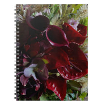 Elegant Deep Moody Burgundy Calla Lily Notebook