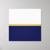 Elegant Deep Navy blauw wit gestreept kleurenblok Canvas Afdruk (Voorkant)