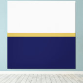Elegant Deep Navy blauw wit gestreept kleurenblok Canvas Afdruk (Insitu (Houten vloer))